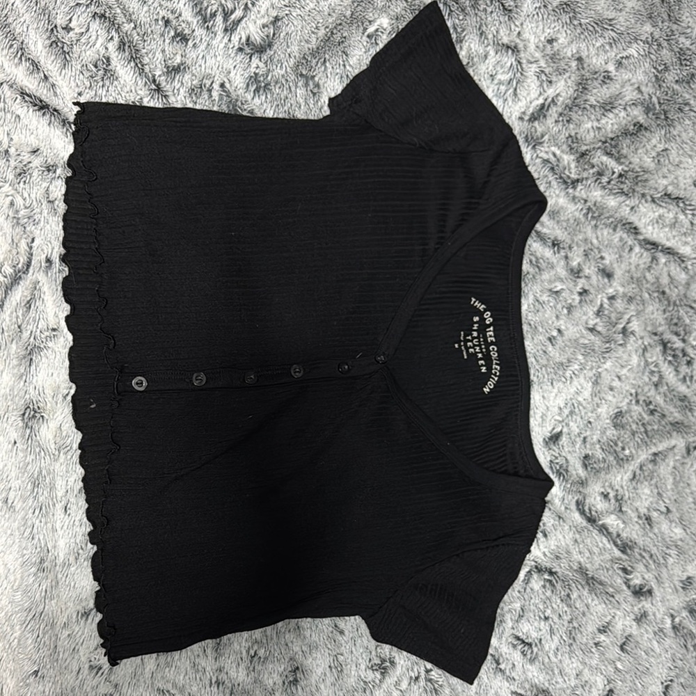 Black Button-Up Women's Top